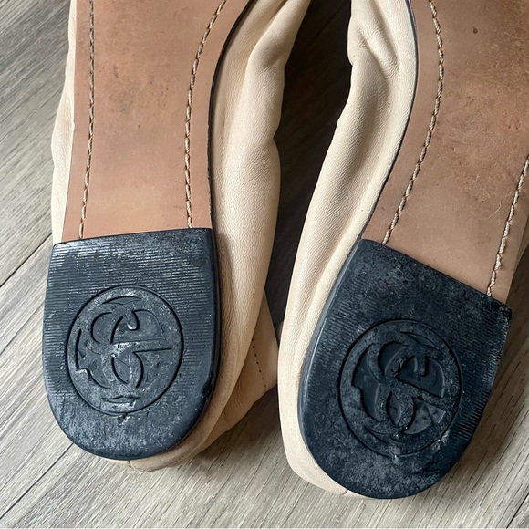 SAM EDELMAN Beatrix Cream Black Studded Spike Round Toe Bow Ballet Flats - Picture 7 of 10